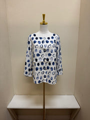 Habitat Linen Dot Button Up Blouse - 46955 - WHITE