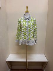 Habitat Crinkle Crepe Floral Mix Flounce Shirt - 21622 - LEAF
