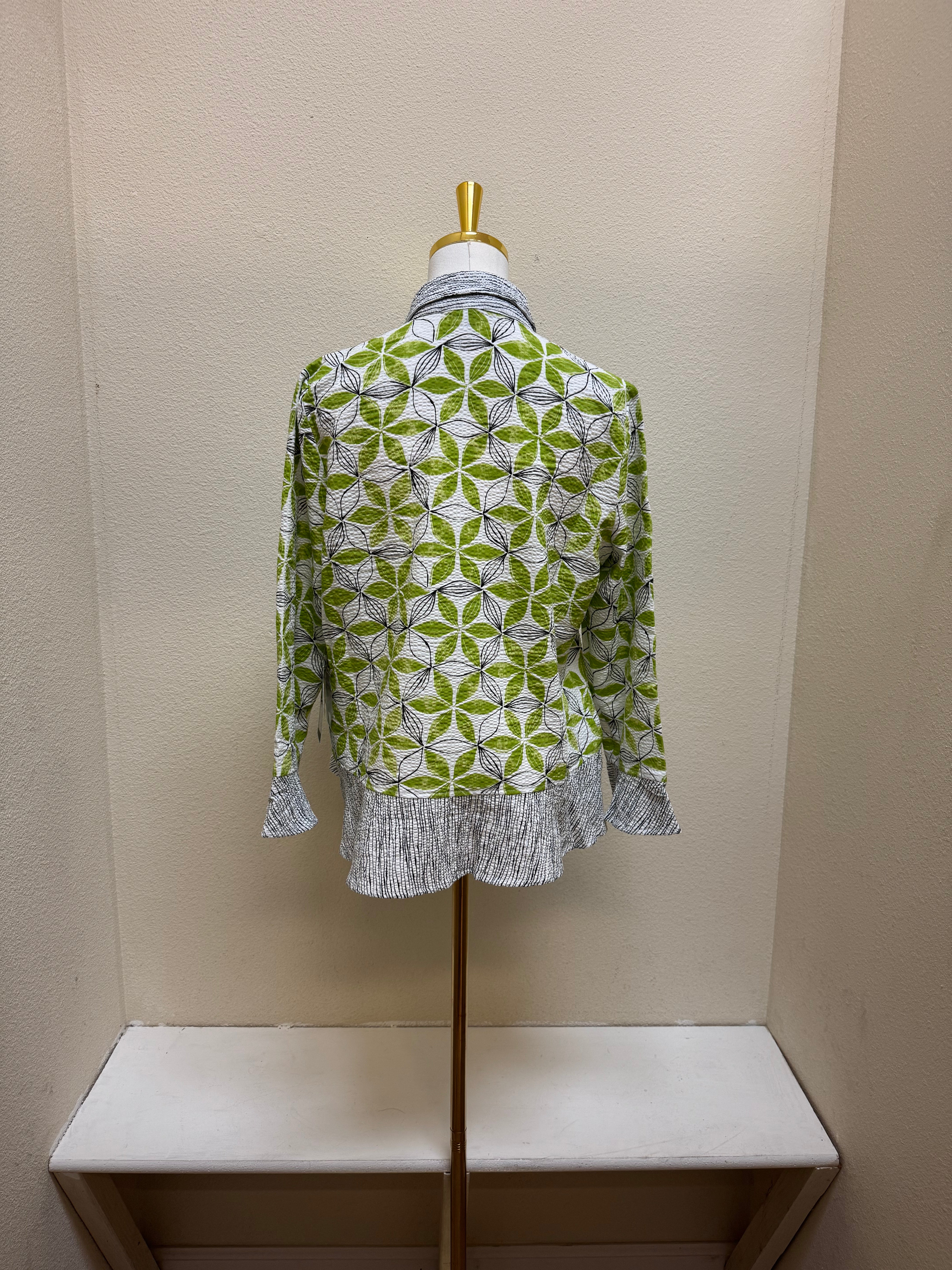 Habitat Crinkle Crepe Floral Mix Flounce Shirt - 21622 - LEAF