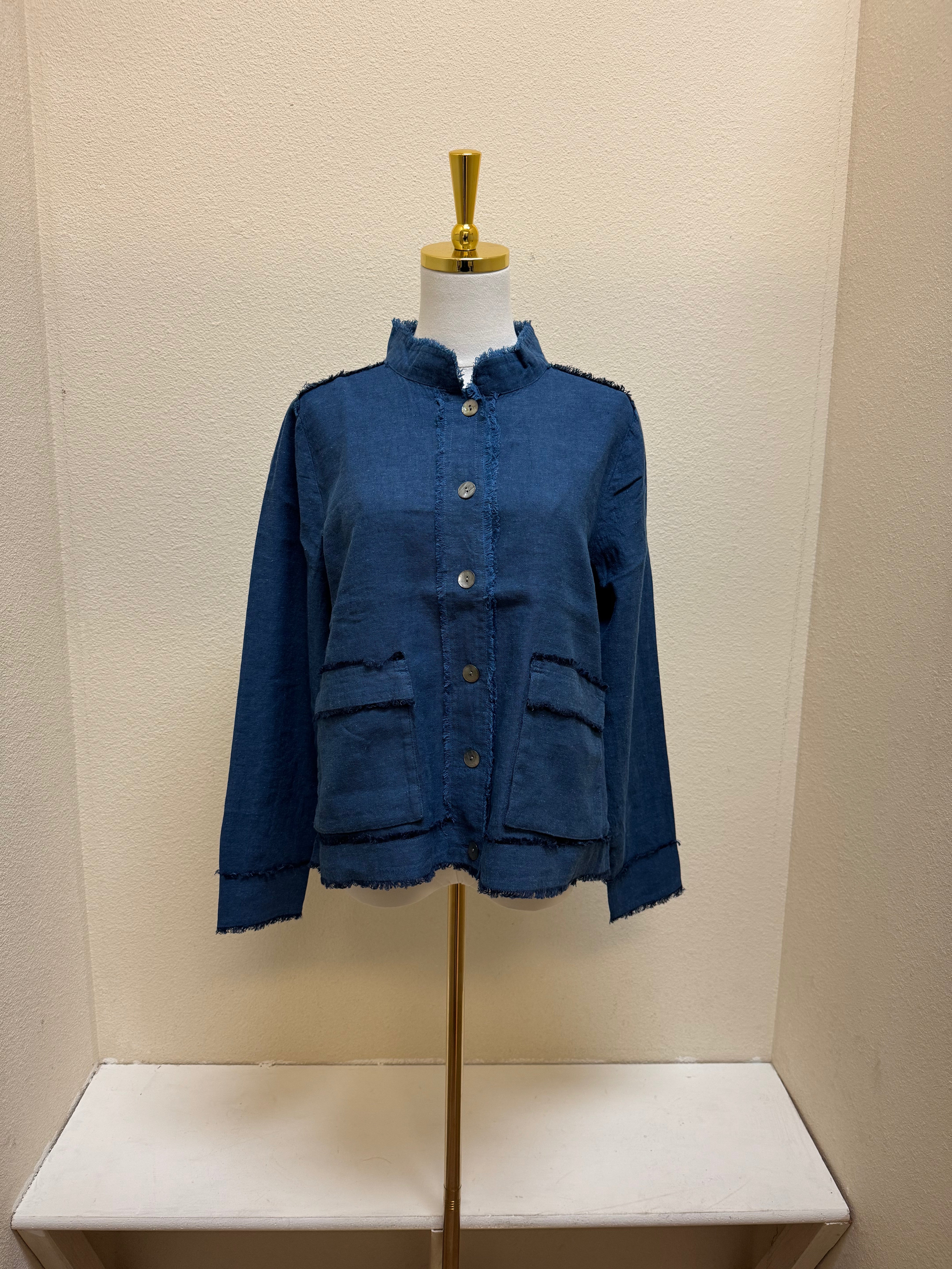 Habitat Linen Solid Summer Breeze Jacket - 41552 - NAVY