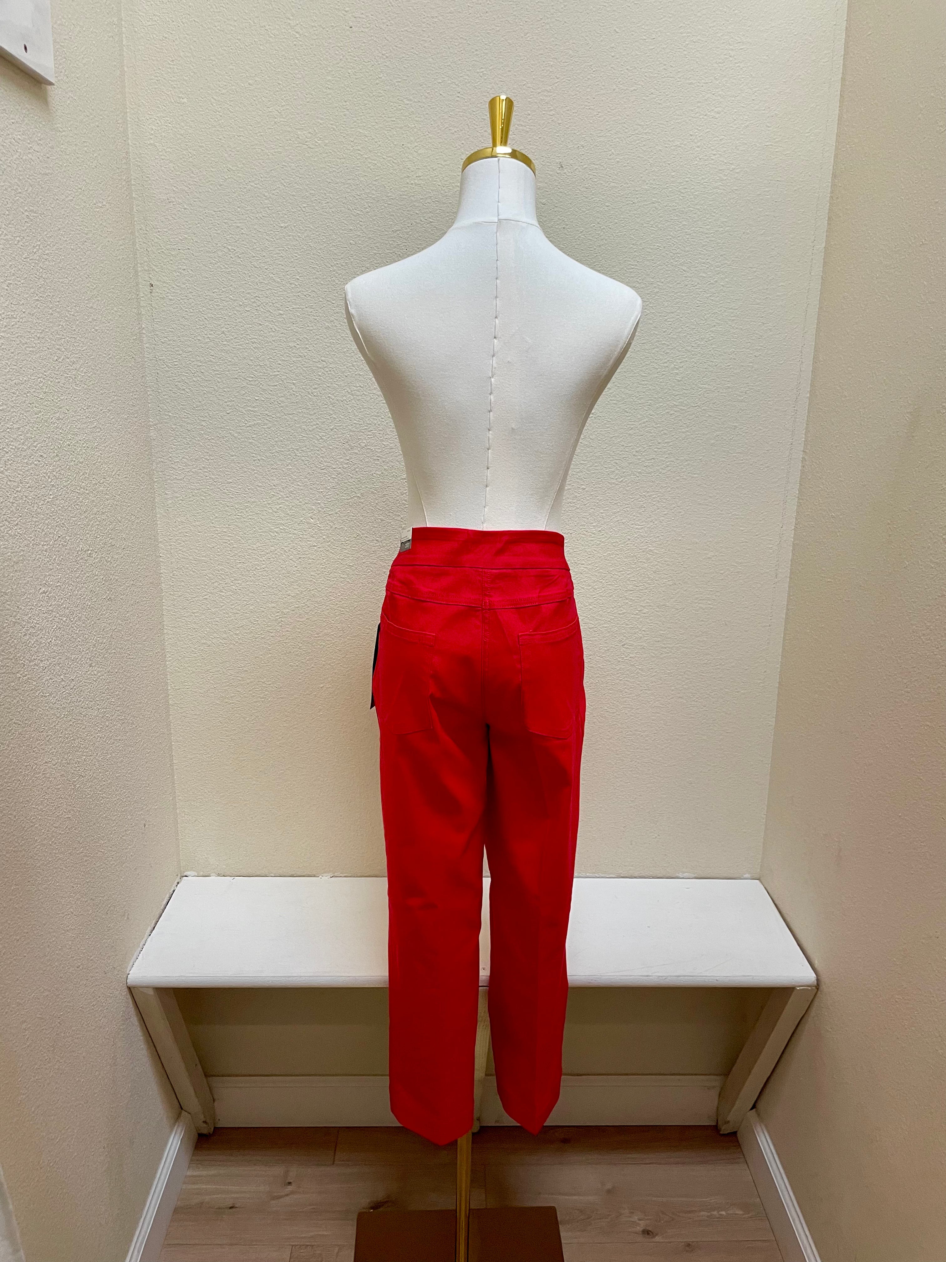 Slimsation Pull-On Crop Pant w/ Real Front & Back Pockets M12713PM - FIERY RED