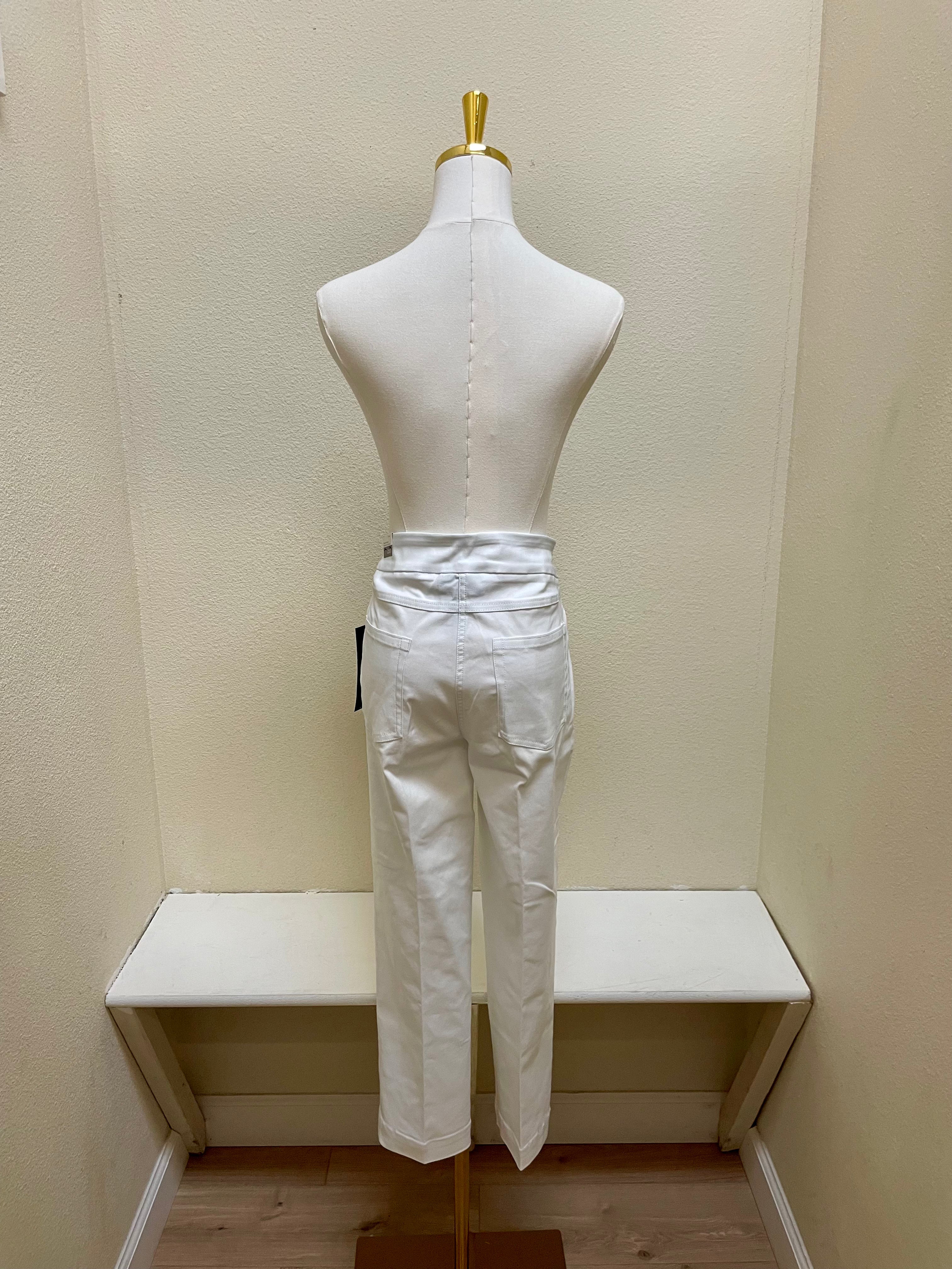 Slimsation Pull-On Crop Pant w/ Real Front & Back Pockets M12713PM - WHITE