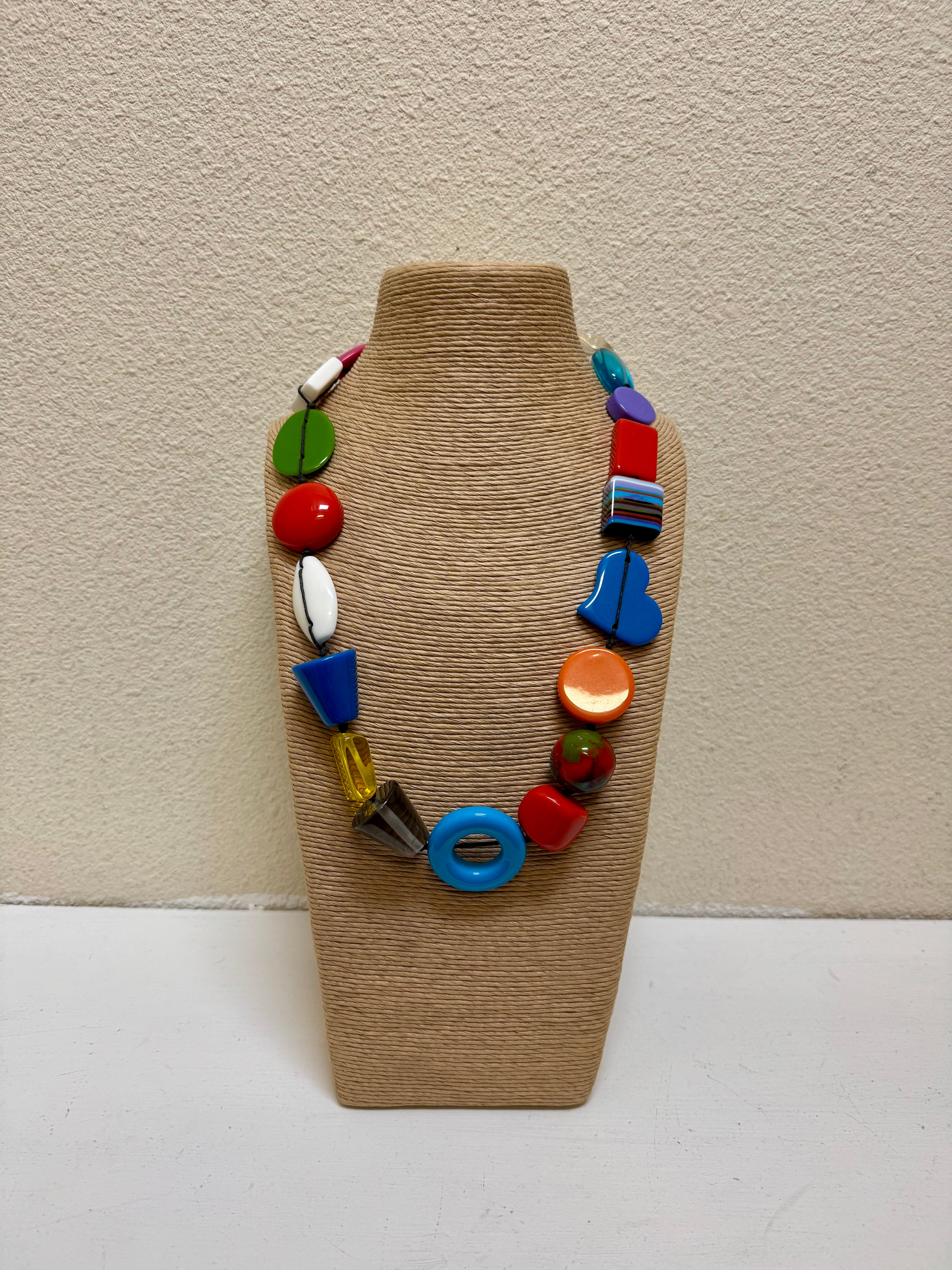 Atelier 1701 - Multicolored Geometric 30" Resin Necklace