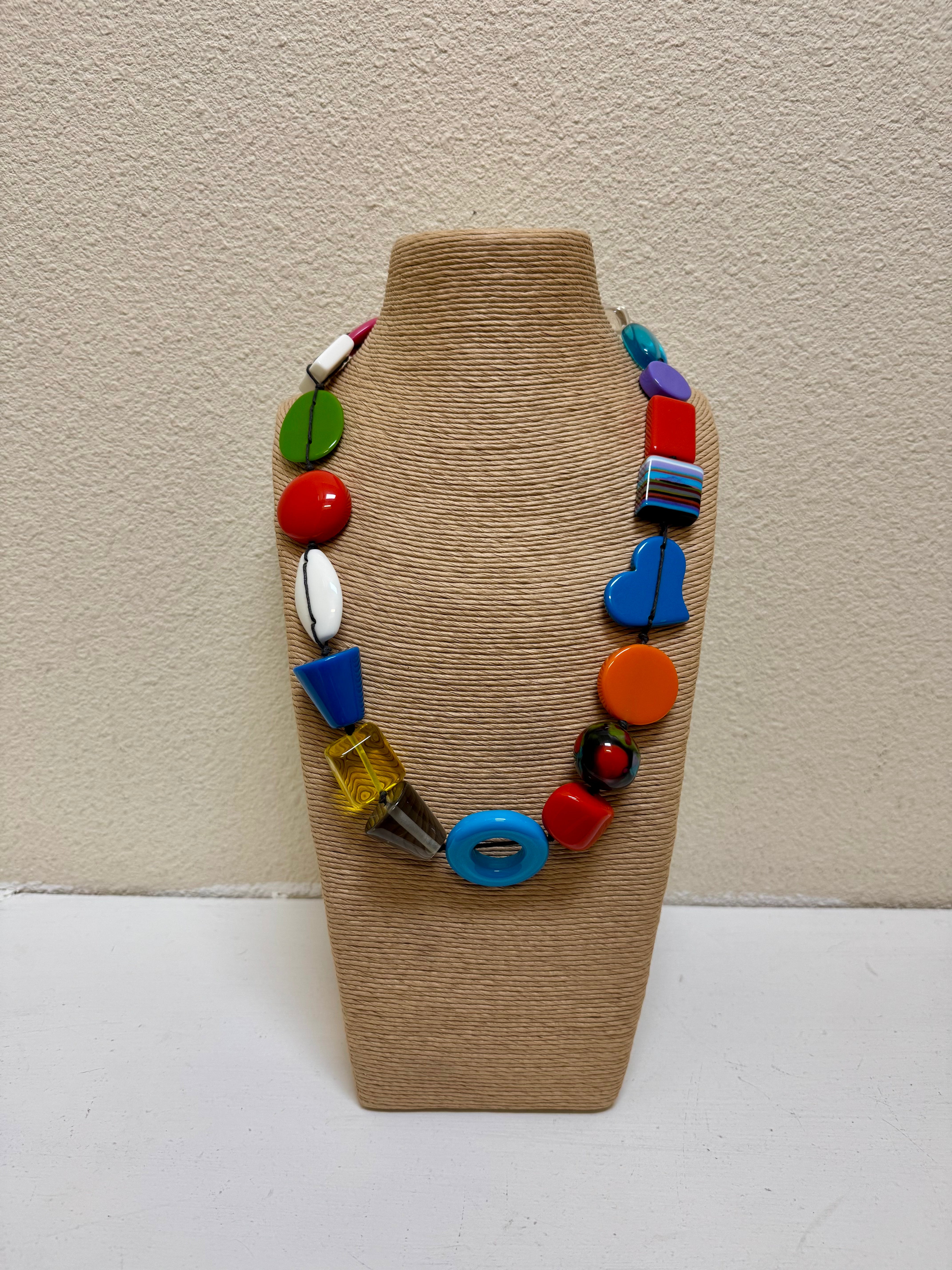 Atelier 1701 - Multicolored Geometric 30" Resin Necklace