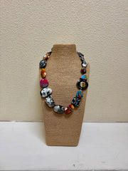 Atelier 1701 - Black, White & Multicolored 27" Resin Necklace