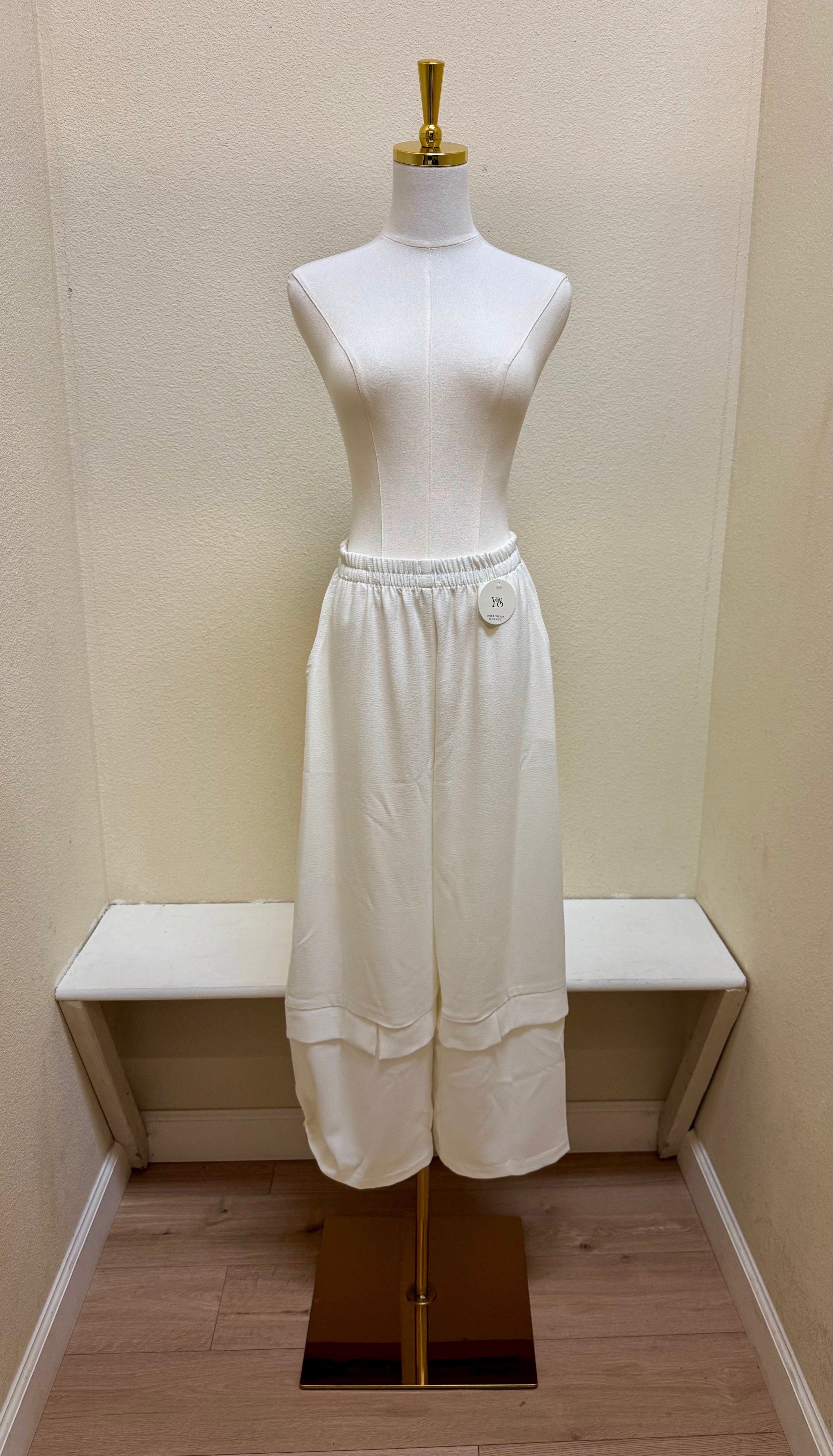 MOONLIGHT Solid Staple Pant - P9255 - WHITE