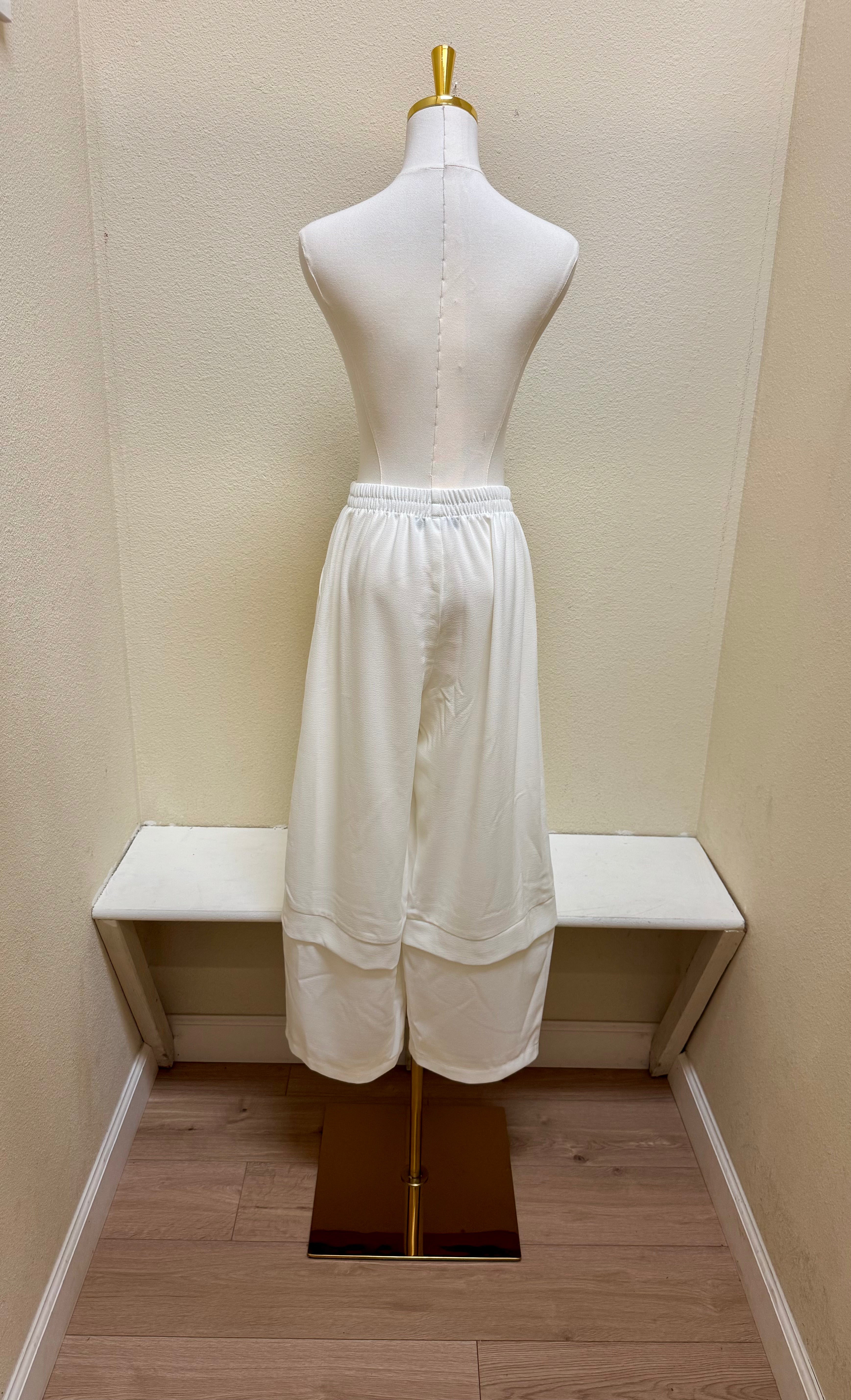MOONLIGHT Solid Staple Pant - P9255 - WHITE