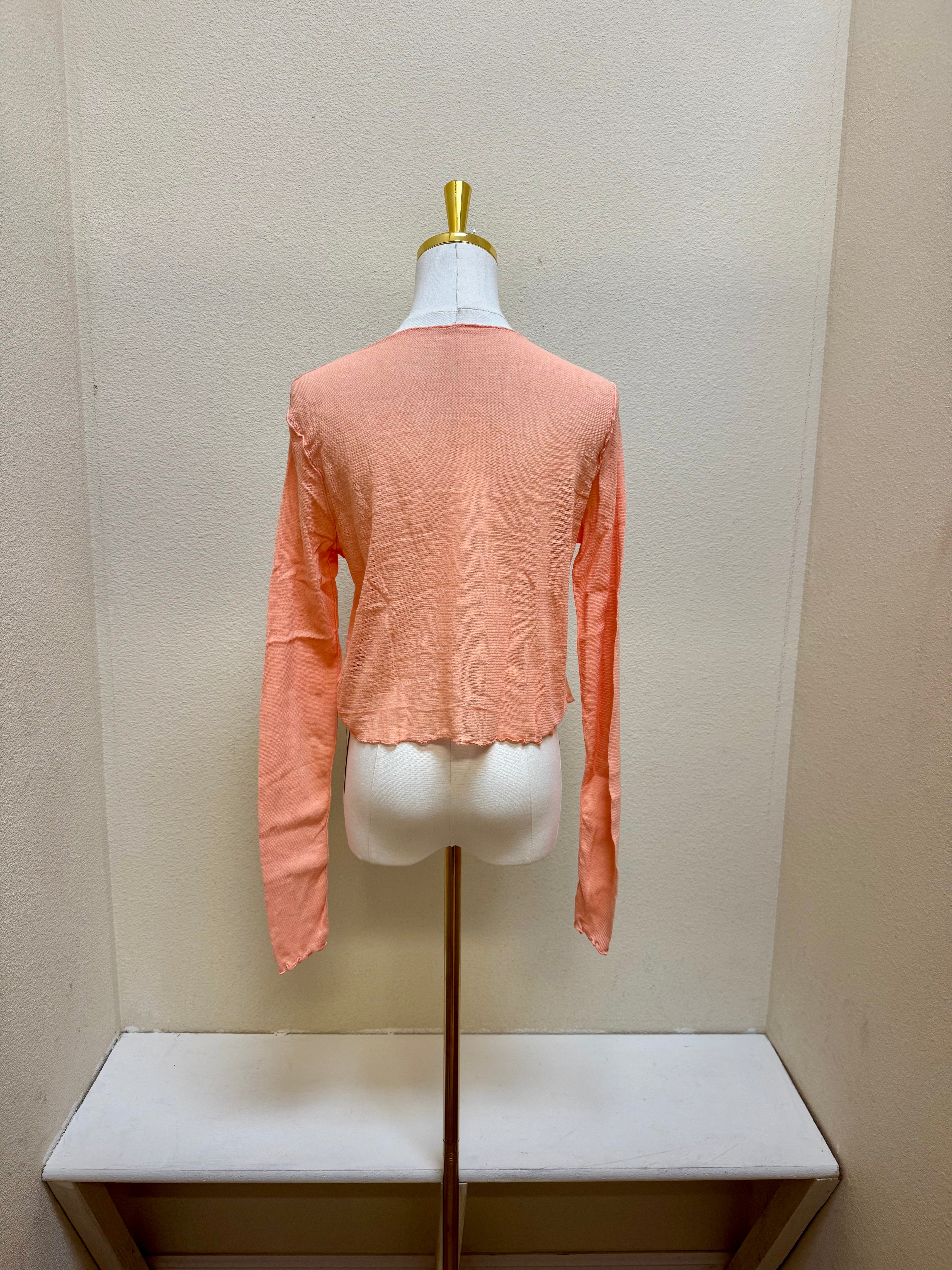 CUT LOOSE Tulle Crop Cardigan - 1388763 - CORAL REEF