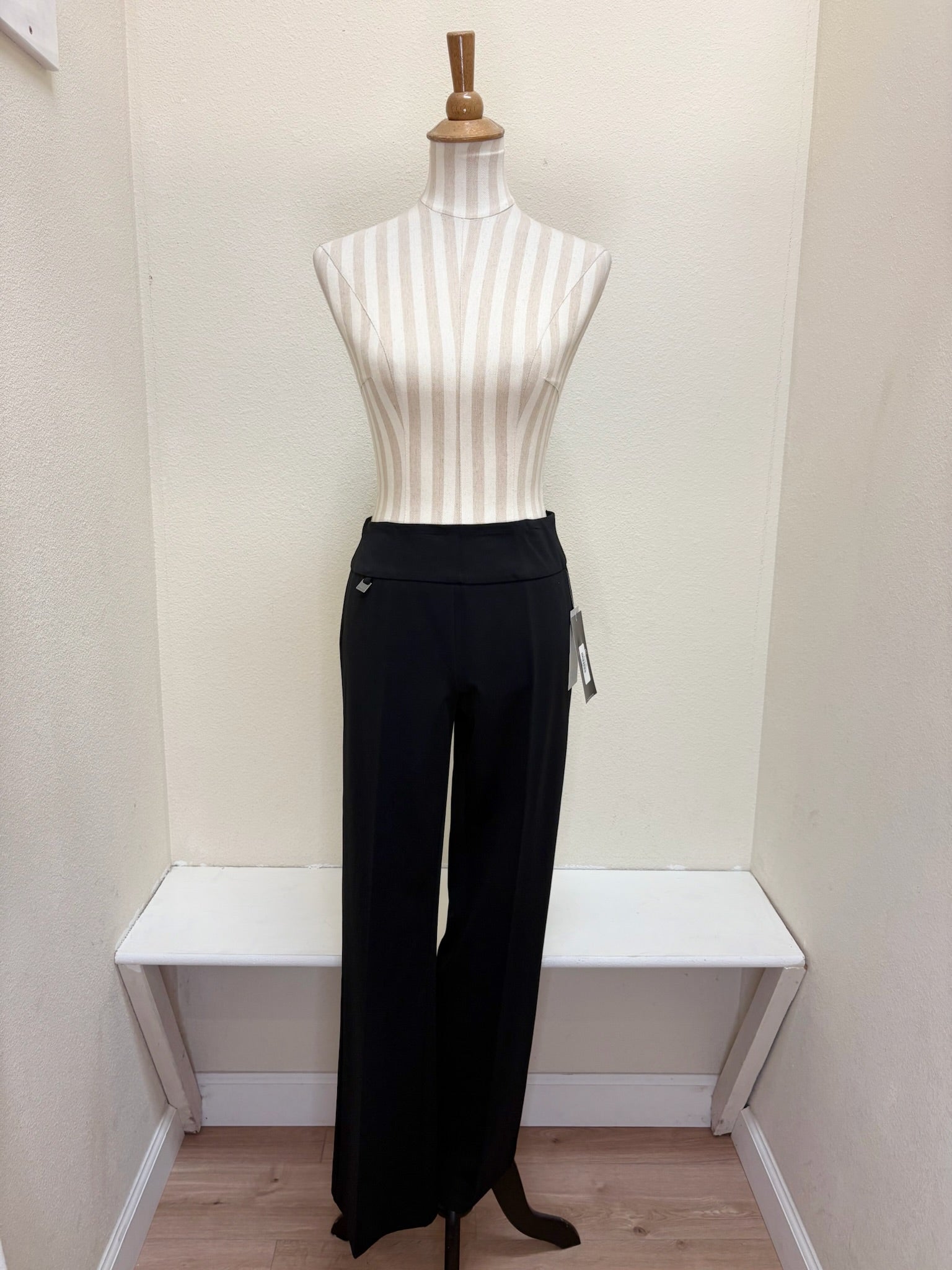 Slim-sation Wide Band Elastic Waist Flare Leg M14713PM BLACK