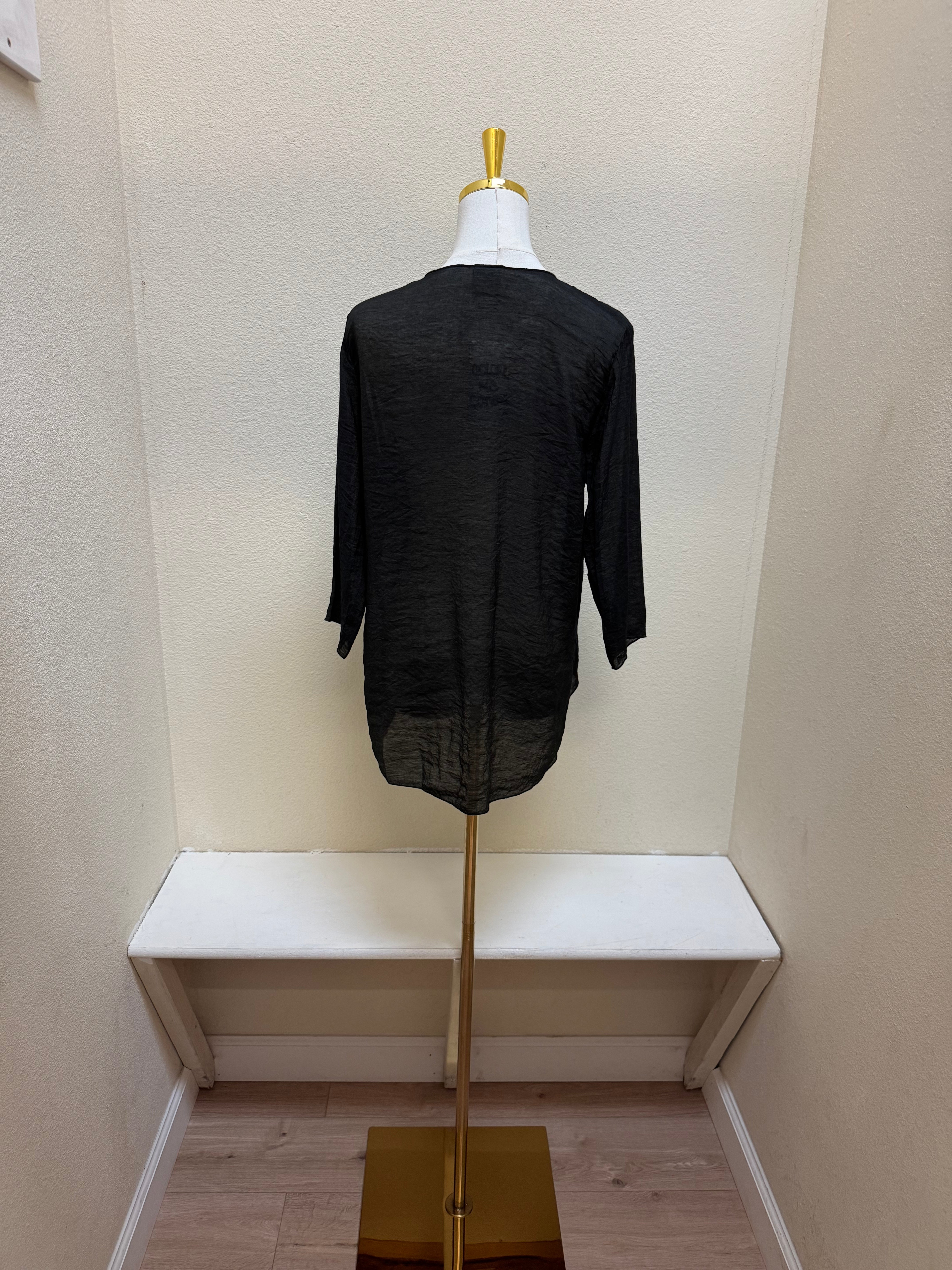 Color Me Cotton CMC Drape Jacket - C1248 - BLACK