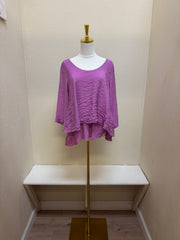 Color Me Cotton CMC Two Tier Ruffle Solid Top - C9999 - TULIP