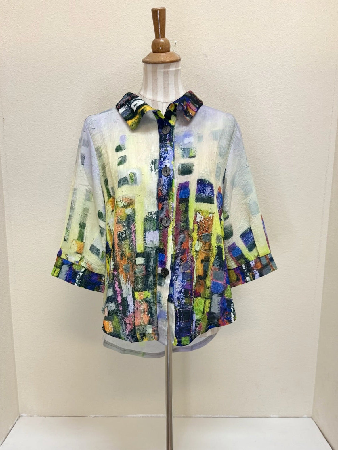 DAMEE SQUARE PAINTING SHORT SHIRT- 7092-PRP