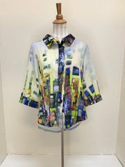 DAMEE SQUARE PAINTING SHORT SHIRT- 7092-PRP