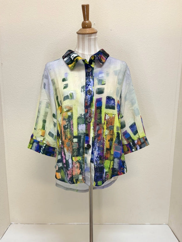 DAMEE SQUARE PAINTING SHORT SHIRT- 7092-PRP