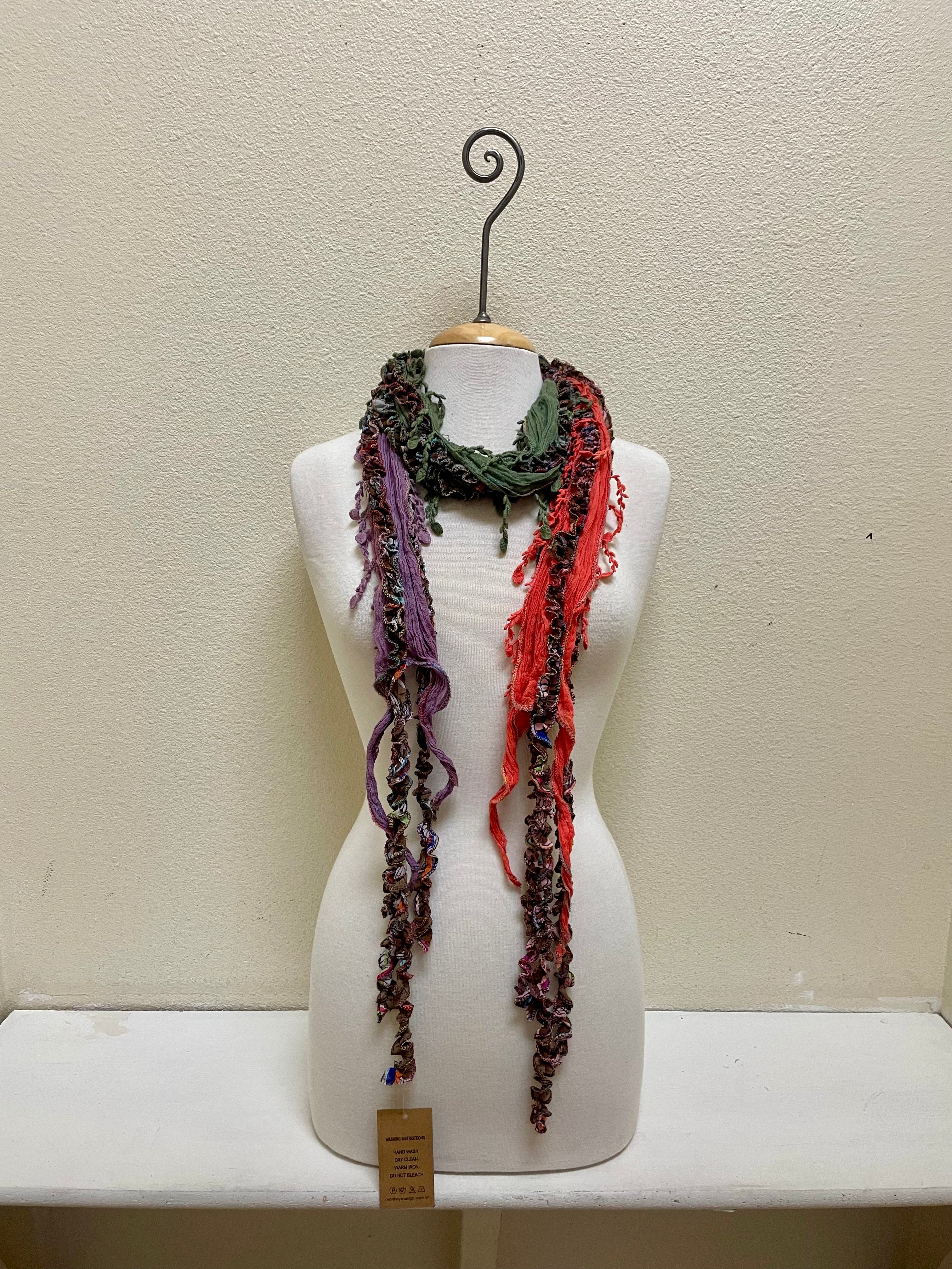 Monkey Mango Fringe Scarf - PRINT 12