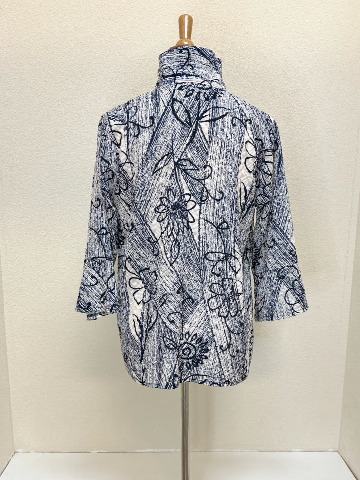 DAMEE FLOWER DRAWING SEERSUCKER JKT - 4959 - NVY