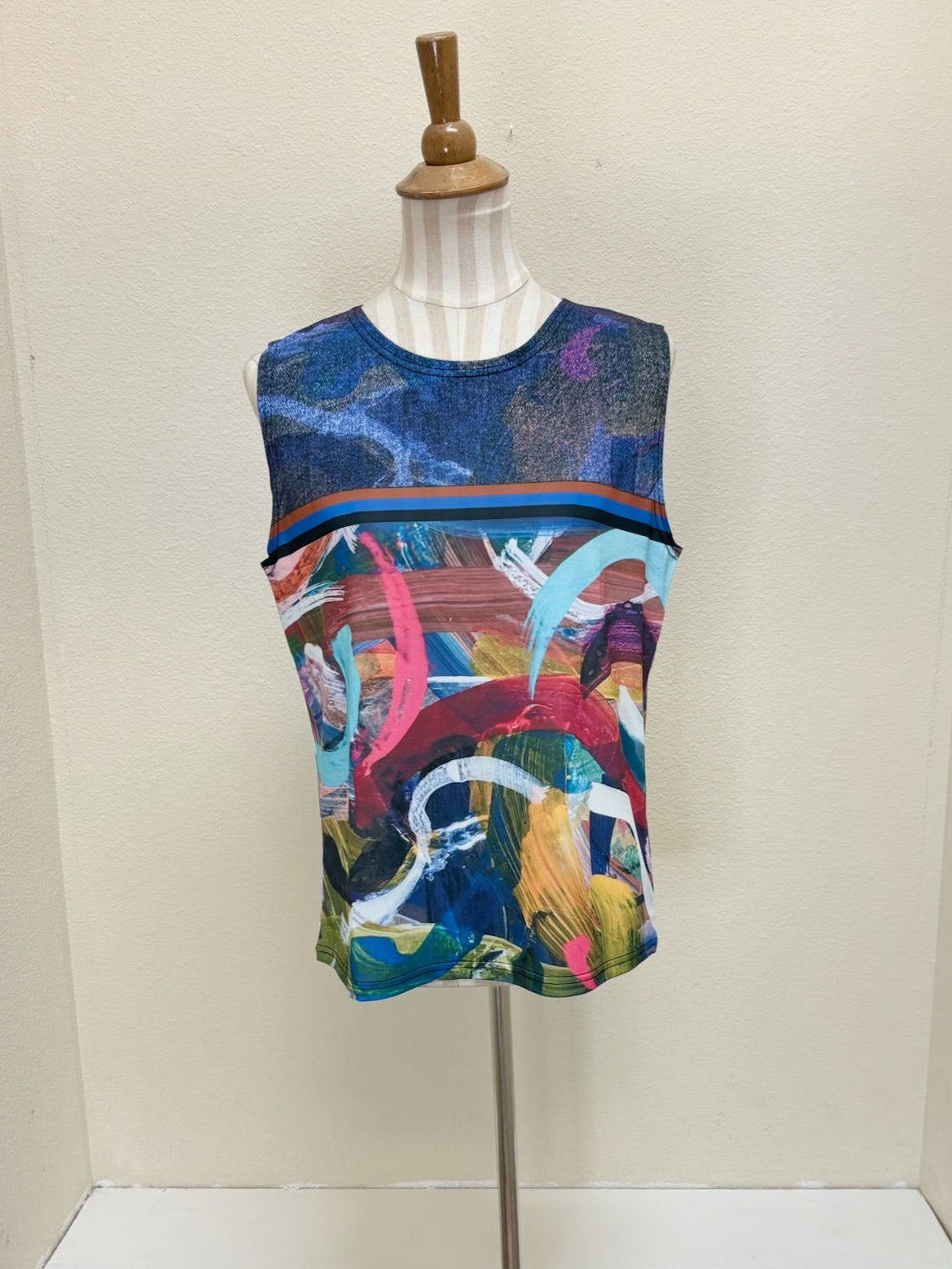 DAMEE FRAMED ART DENIM MESH TWIN SET - 31430 - MLT