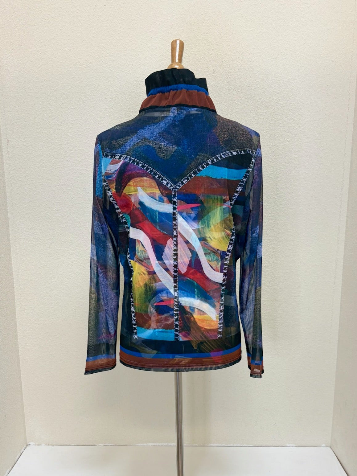 DAMEE FRAMED ART DENIM MESH TWIN SET - 31430 - MLT