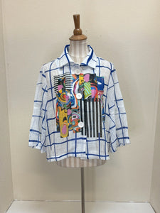 DAMEE MULTI-PATTERN CROPPED JKT - 2456 - WHT