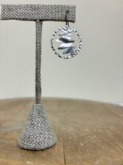 Takobia Silver Textured Hoop Earring