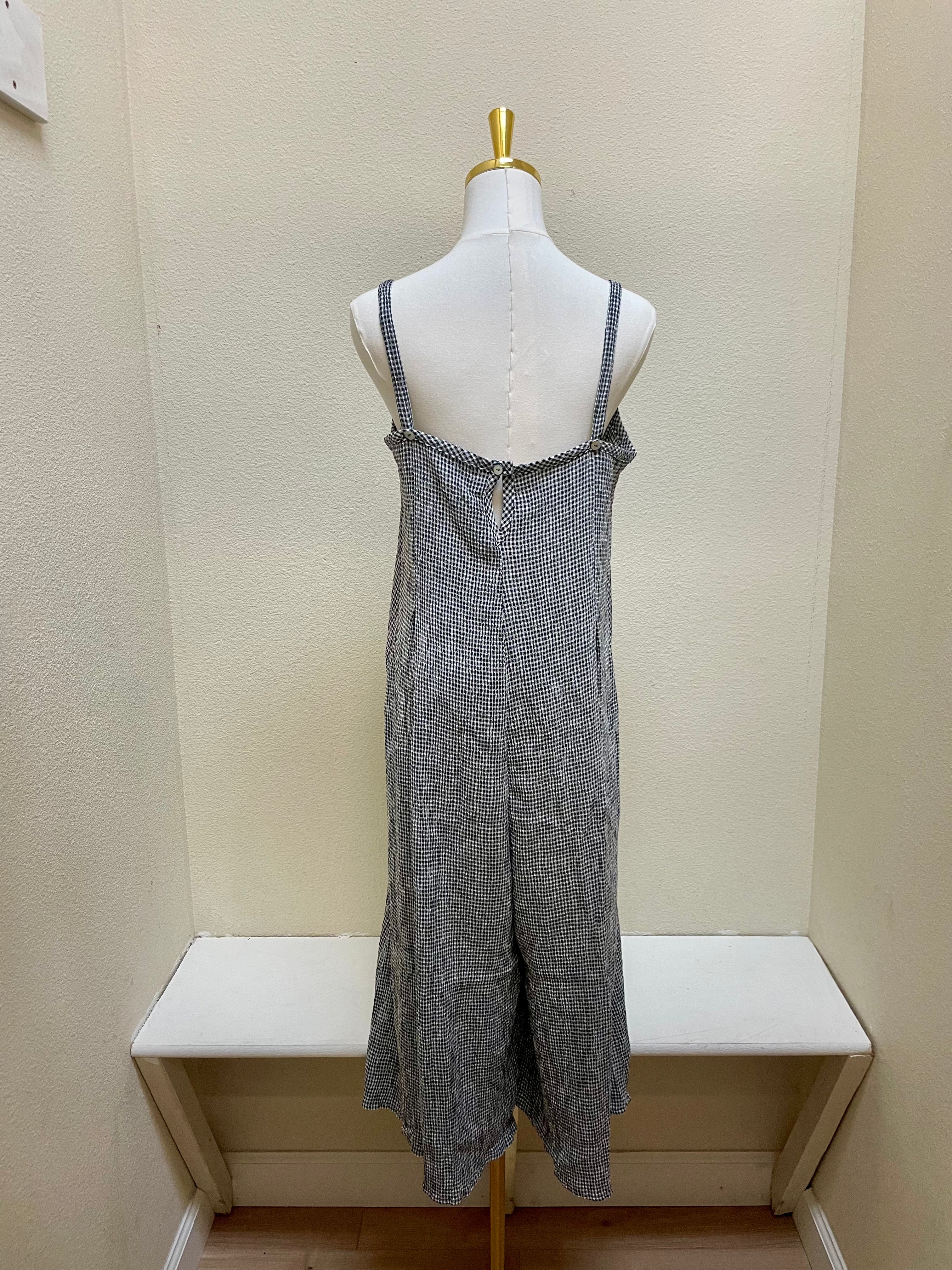 CUT LOOSE - Crinkle Check Crop Jumpsuit - 6122083 - ANTHRACITE