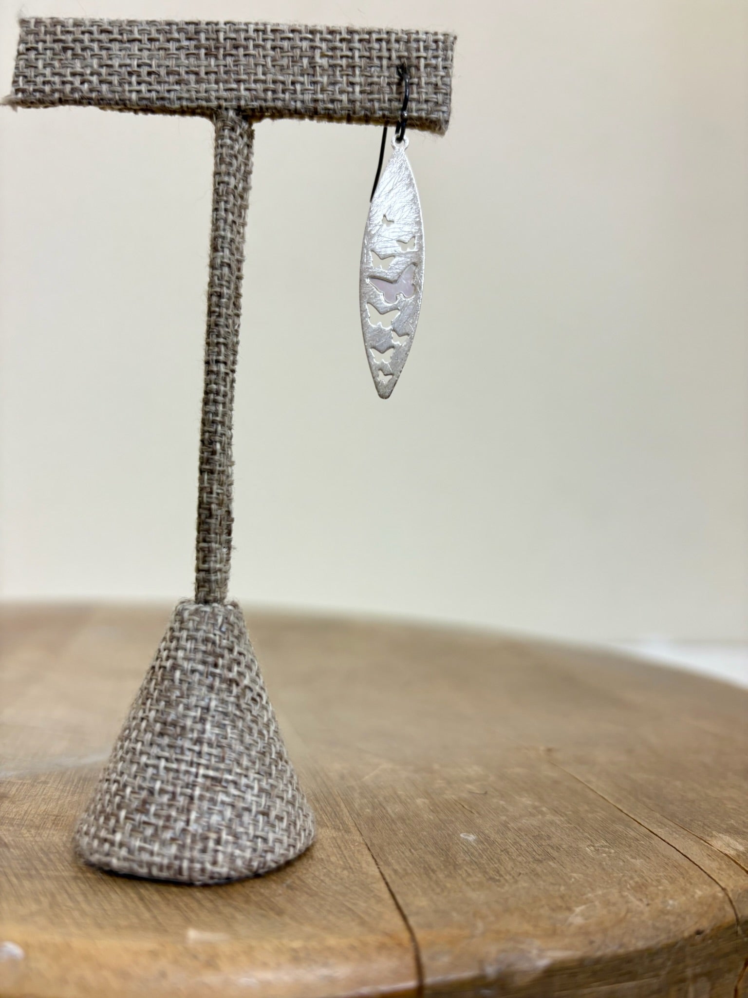 Takobia Silver Long Butterfly Cutout Earring