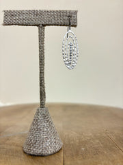 Takobia Silver Sparkle Oval Cutout Earring