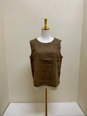 CUT LOOSE Solid Linen Shell w/ Wide Facing - 4405331 - COCONUT