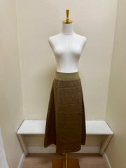 CUT LOOSE Solid Linen Midi Aline Skirt - 4409431 - COCONUT