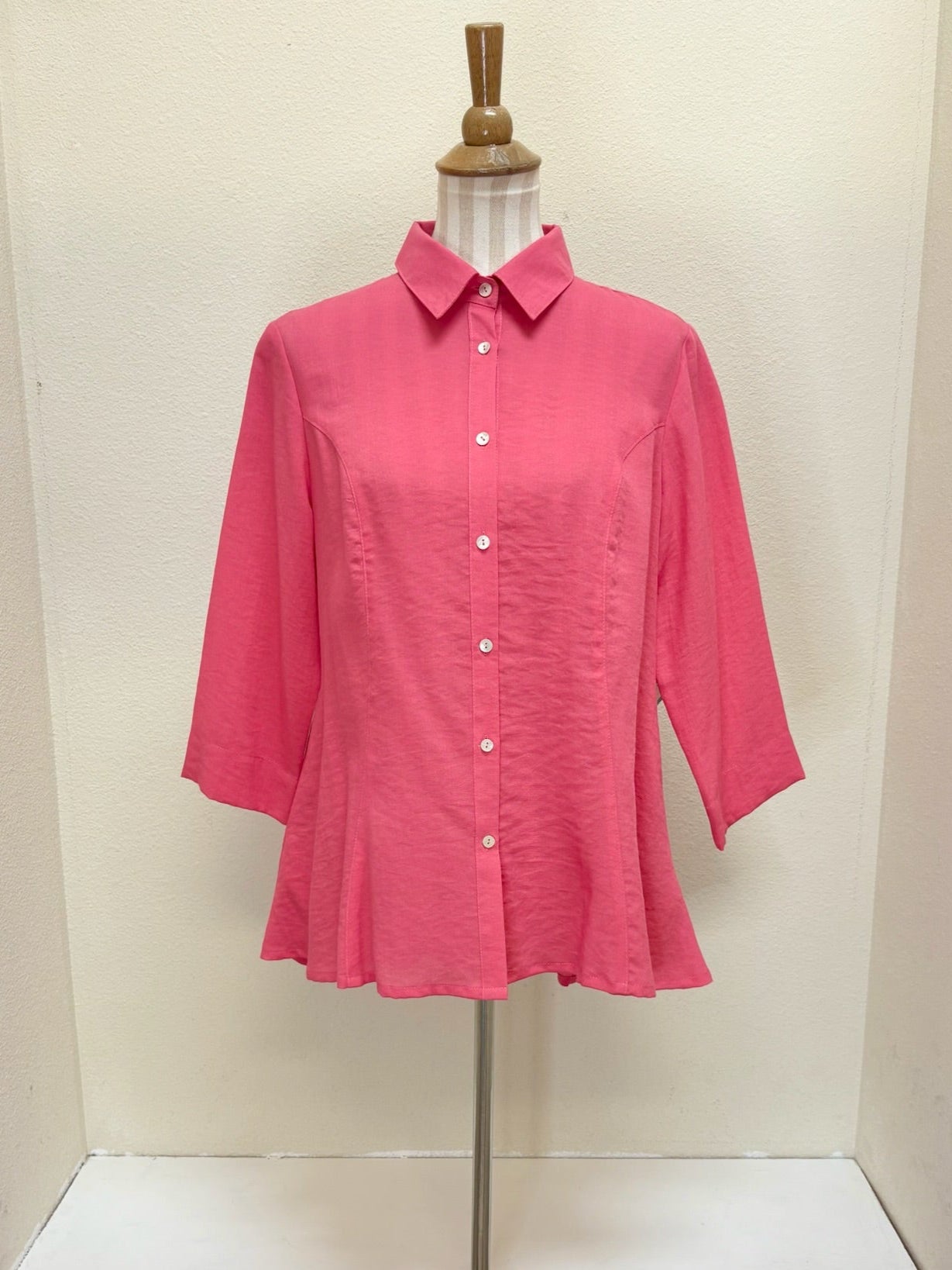 Fridaze AA224 - Veronica Button-Up Linen Blouse - PASSION FLOWER