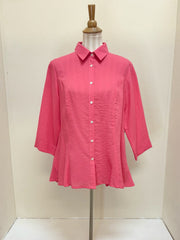 Fridaze AA224 - Veronica Button-Up Linen Blouse - PASSION FLOWER