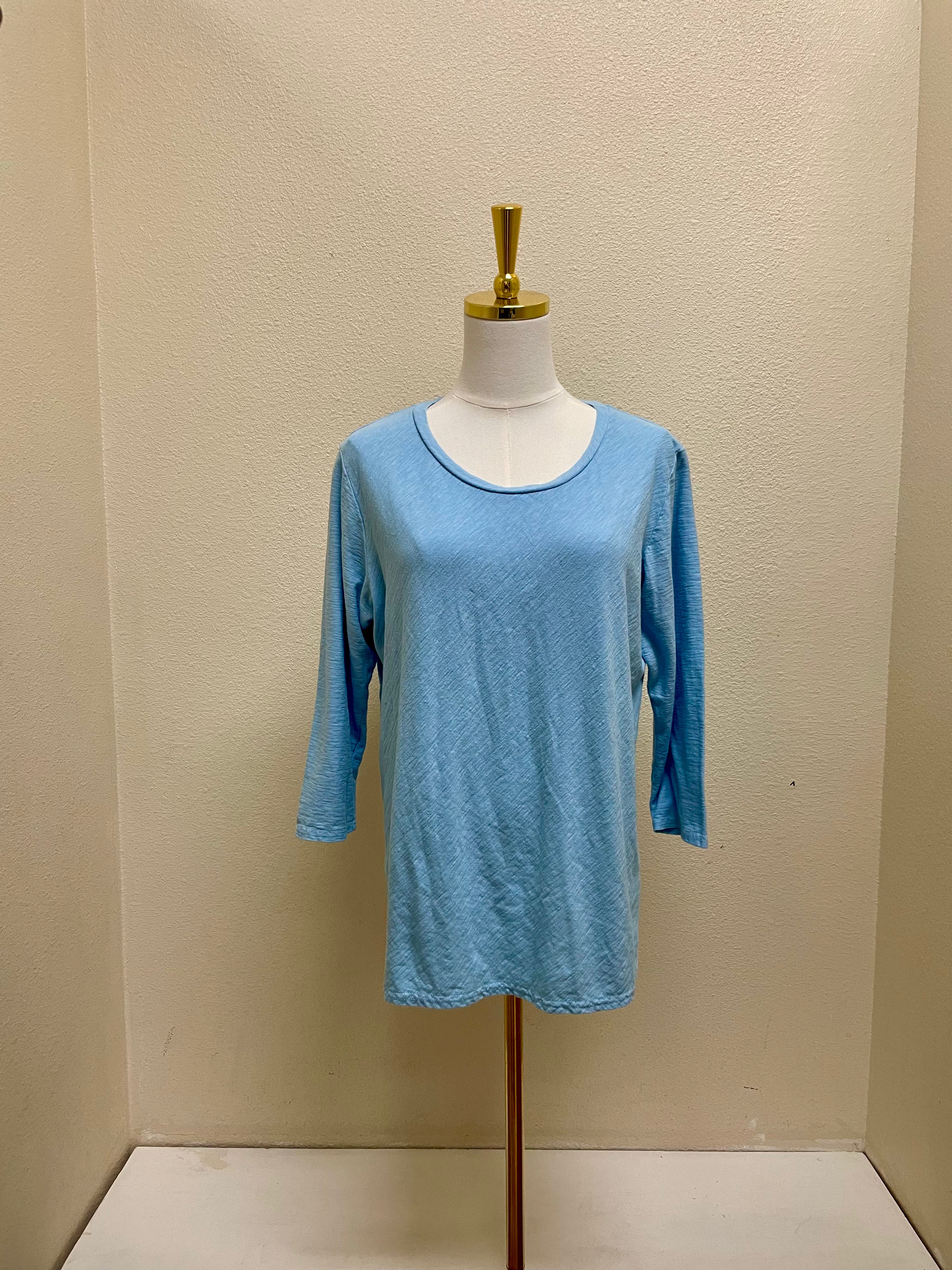 CUT LOOSE Linen Cotton Jersey 3/4 Slv Bias Top - 5017411