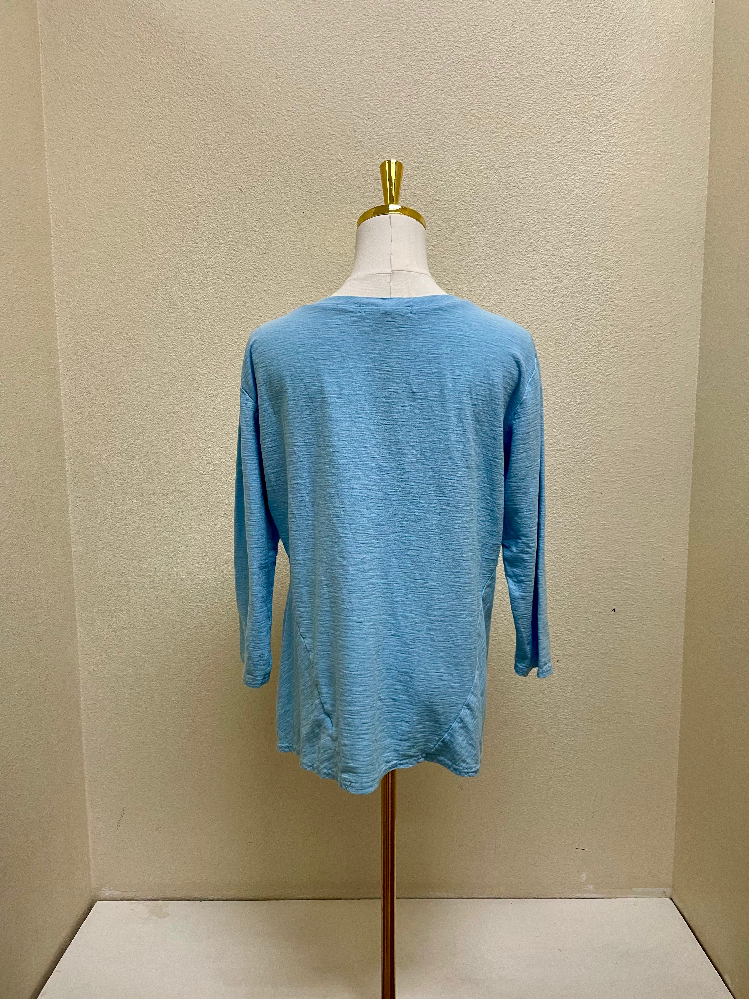 CUT LOOSE Linen Cotton Jersey 3/4 Slv Bias Top - 5017411