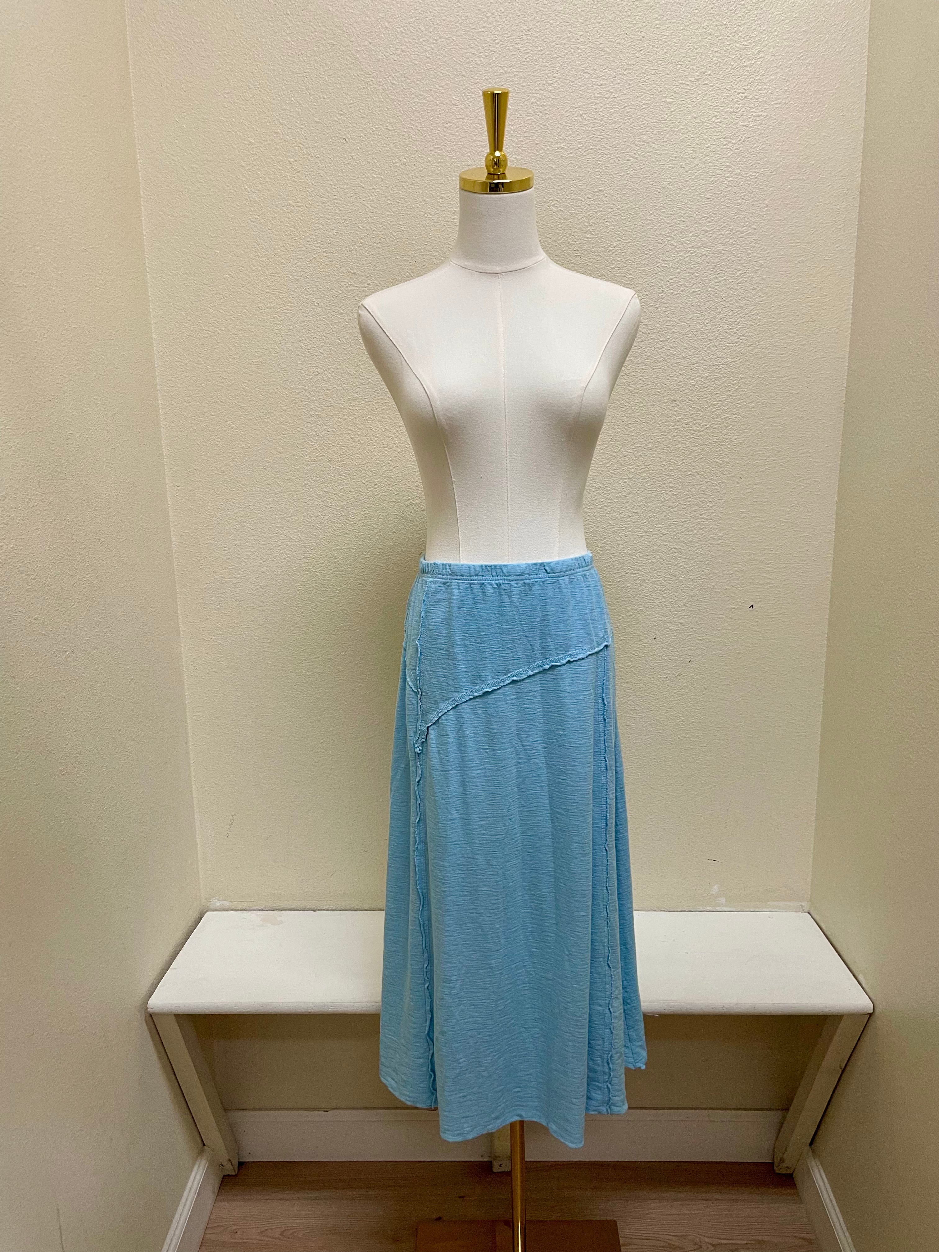 CUT LOOSE Linen Cotton Jersey Asymmetrical Skirt - 5019528