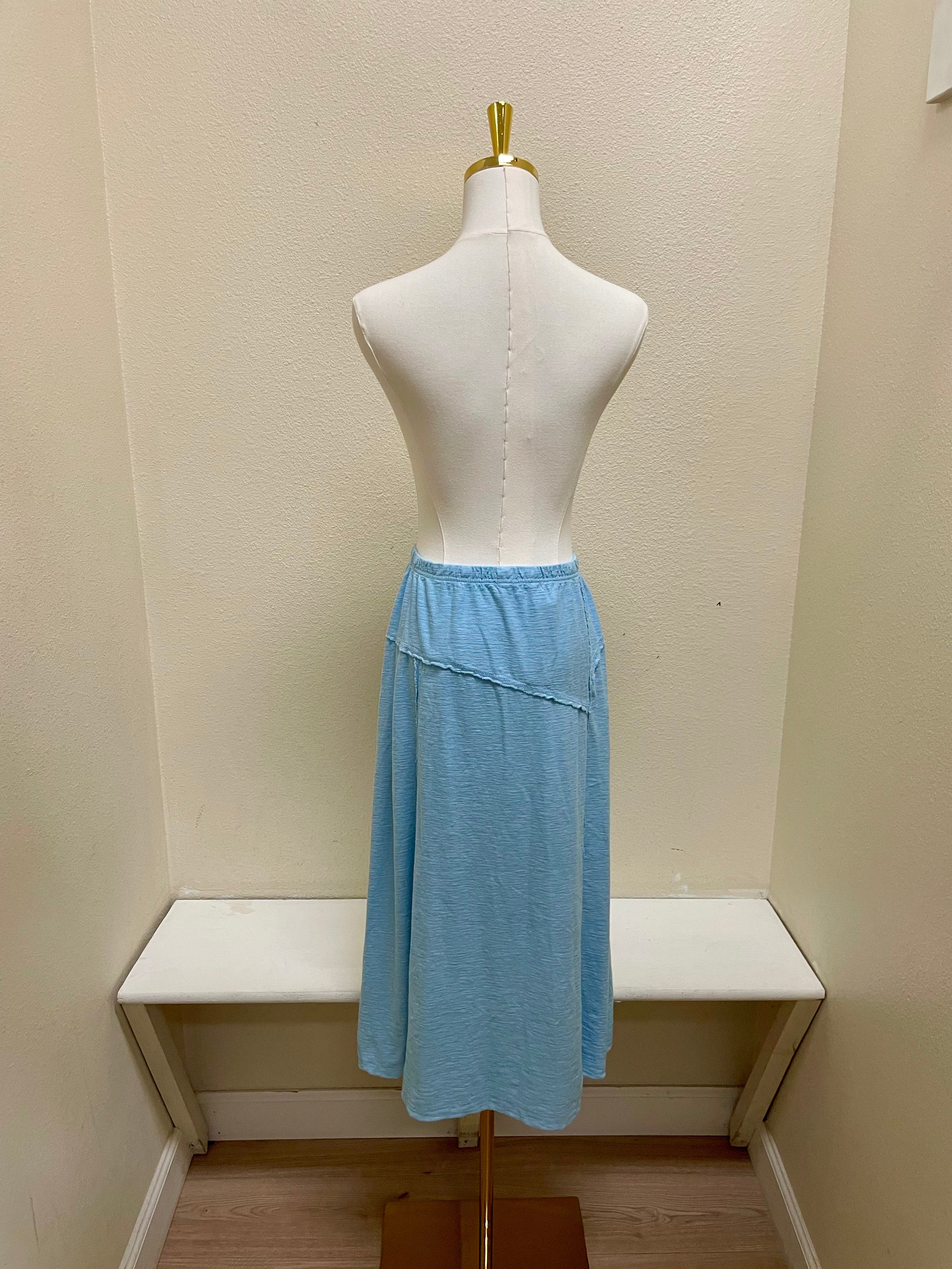 CUT LOOSE Linen Cotton Jersey Asymmetrical Skirt - 5019528