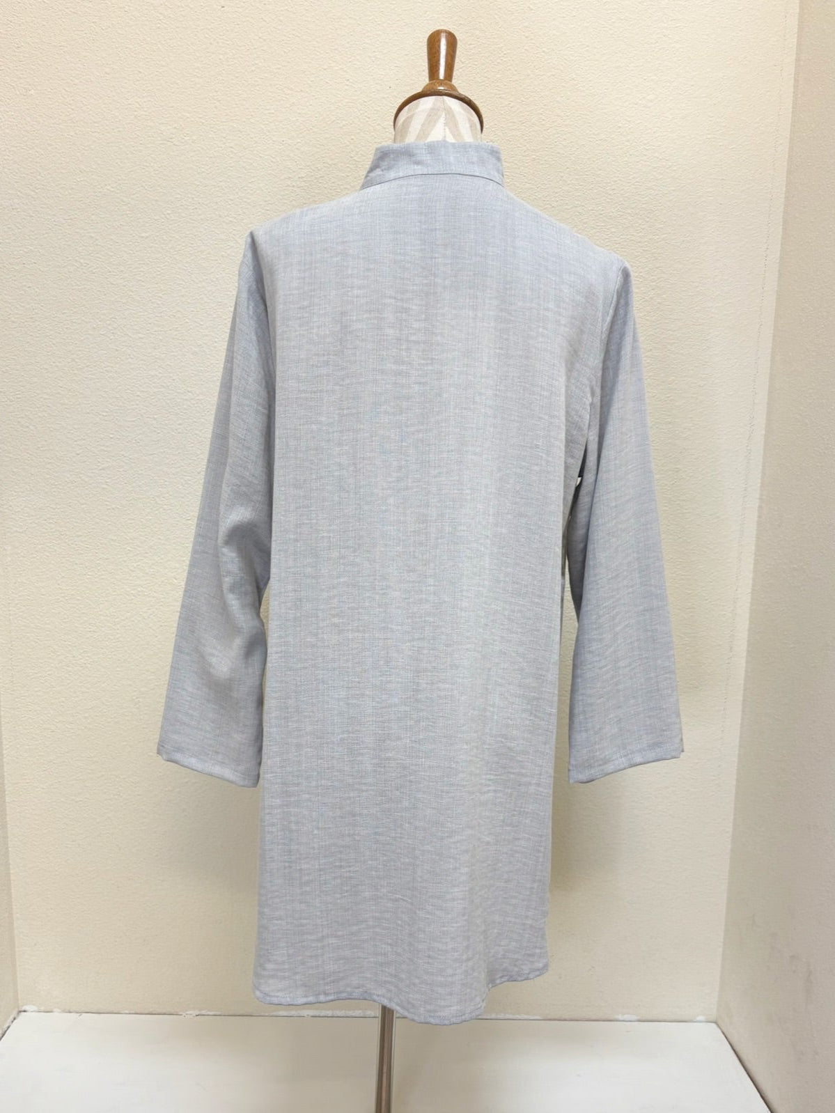 Fridaze AA218- Side Button Zippered Linen Tunic - PEBBLE