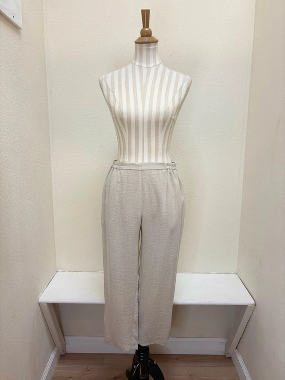 Fridaze AAPT15 - Linen Crop Pant with Button Details