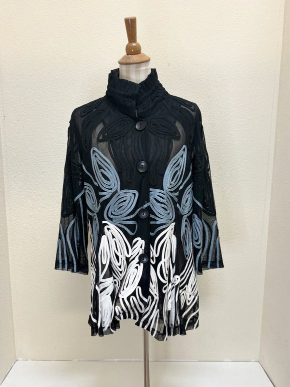 DAMEE TRI-COLOR SOUTACHE FLARE JKT - 2418 - MLT