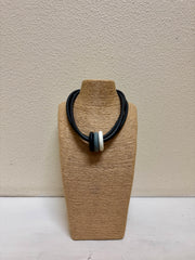 Frank Ideas Rubber Necklace in Black, Grey and White