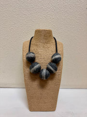 Frank Ideas Adjustable Wool and Rubber Necklace in Grey