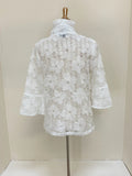 DAMEE BEADED FLOWER MESH JKT - 2420 - WHT - S ONLY