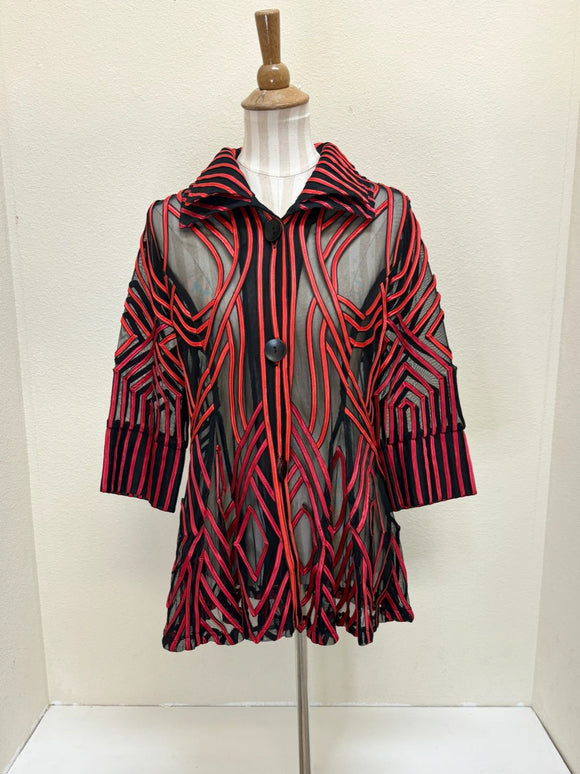 DAMEE Two Toned Soutache JKT-2363-RED