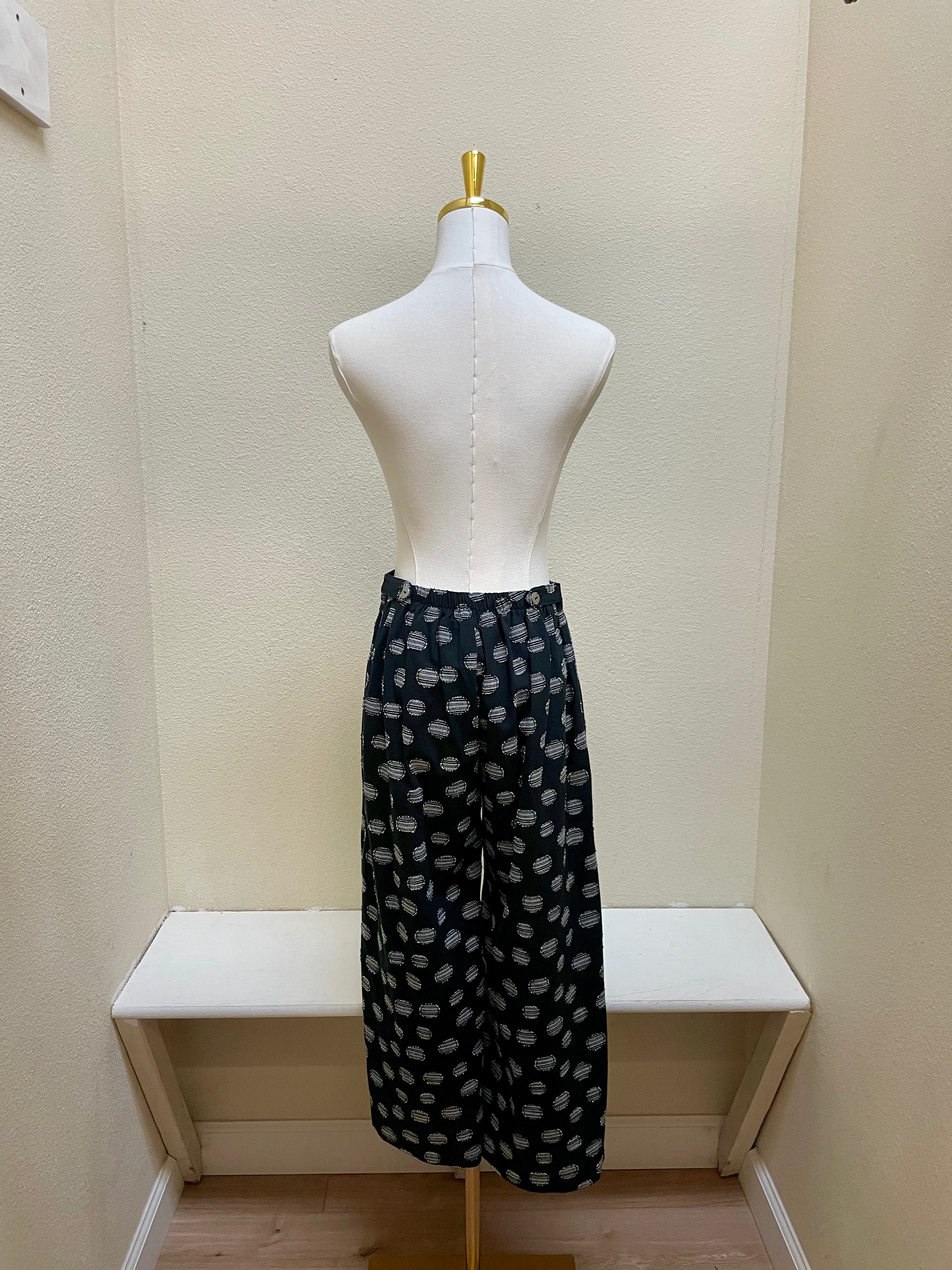 Fenini Jacquard Dot Pants - C46933 - BLACK