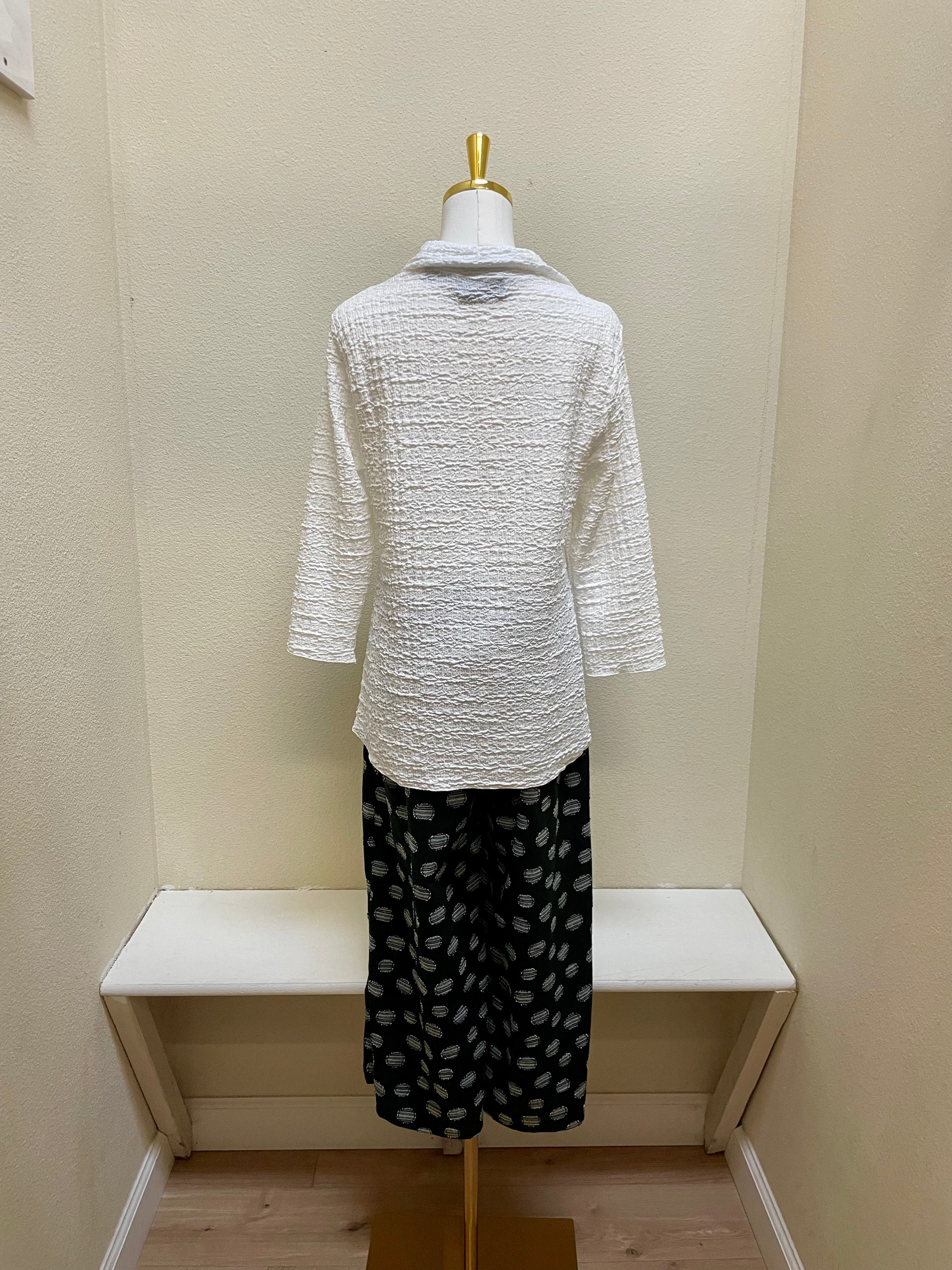 Fenini Jacquard Dot Pants - C46933 - BLACK