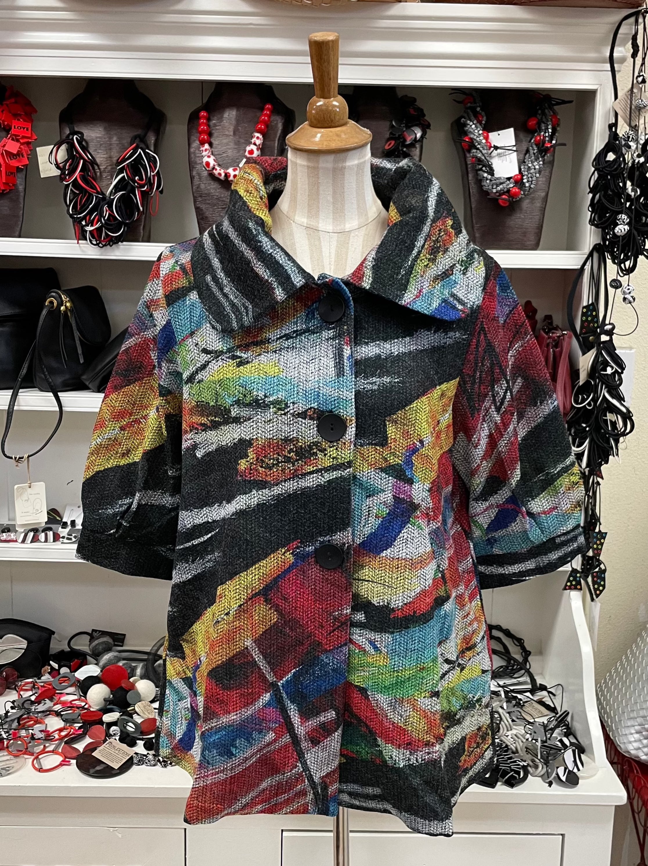 DAMEE Abstract Painting Swing JKT-4824- MULTI