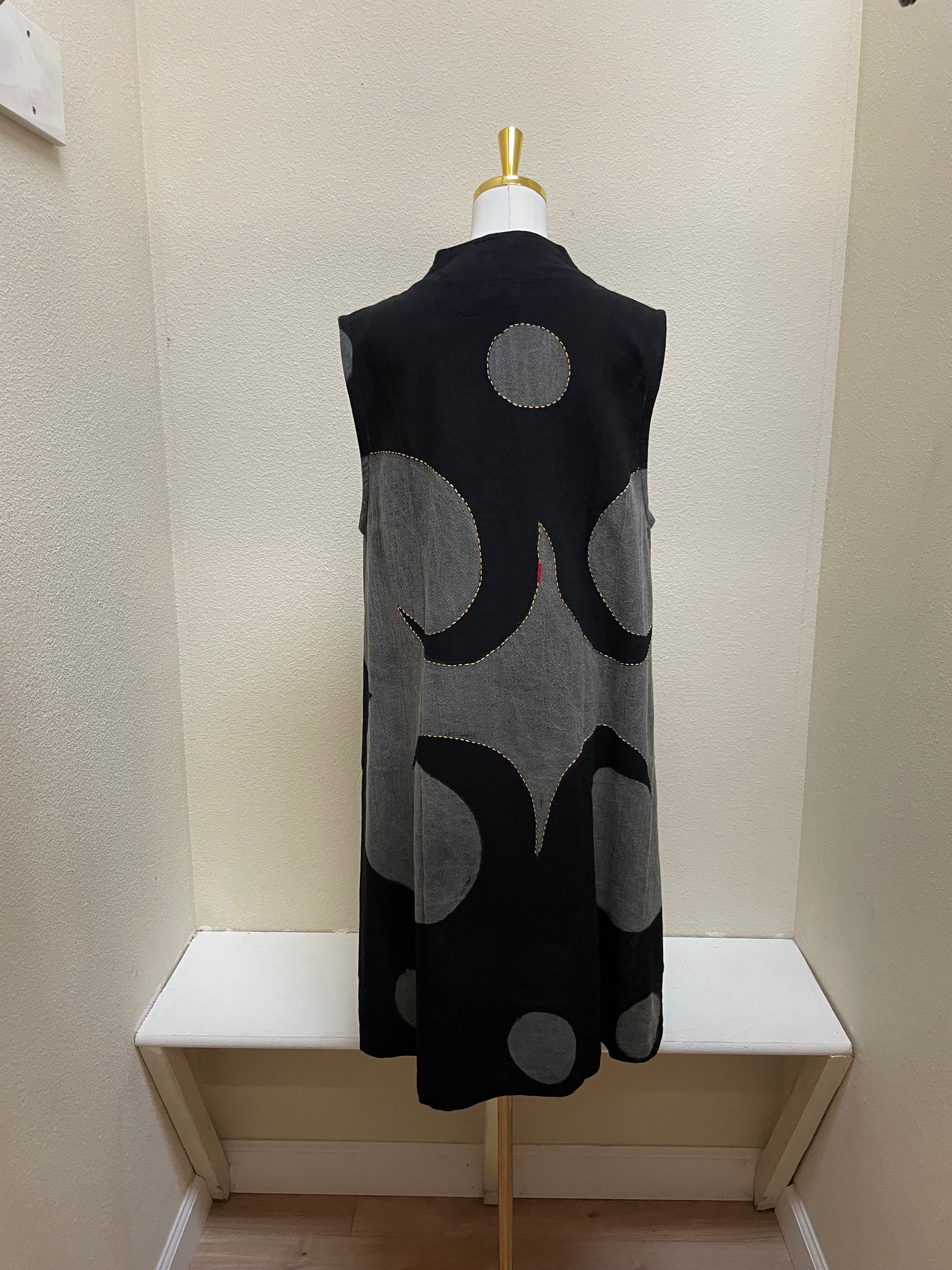 Yaza Patchwork Vest - BLACK - DJ-17197/2