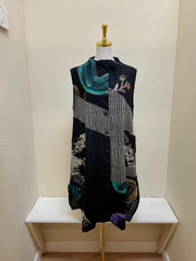 Yaza Patchwork Vest - BLACK - DJ-17197/3