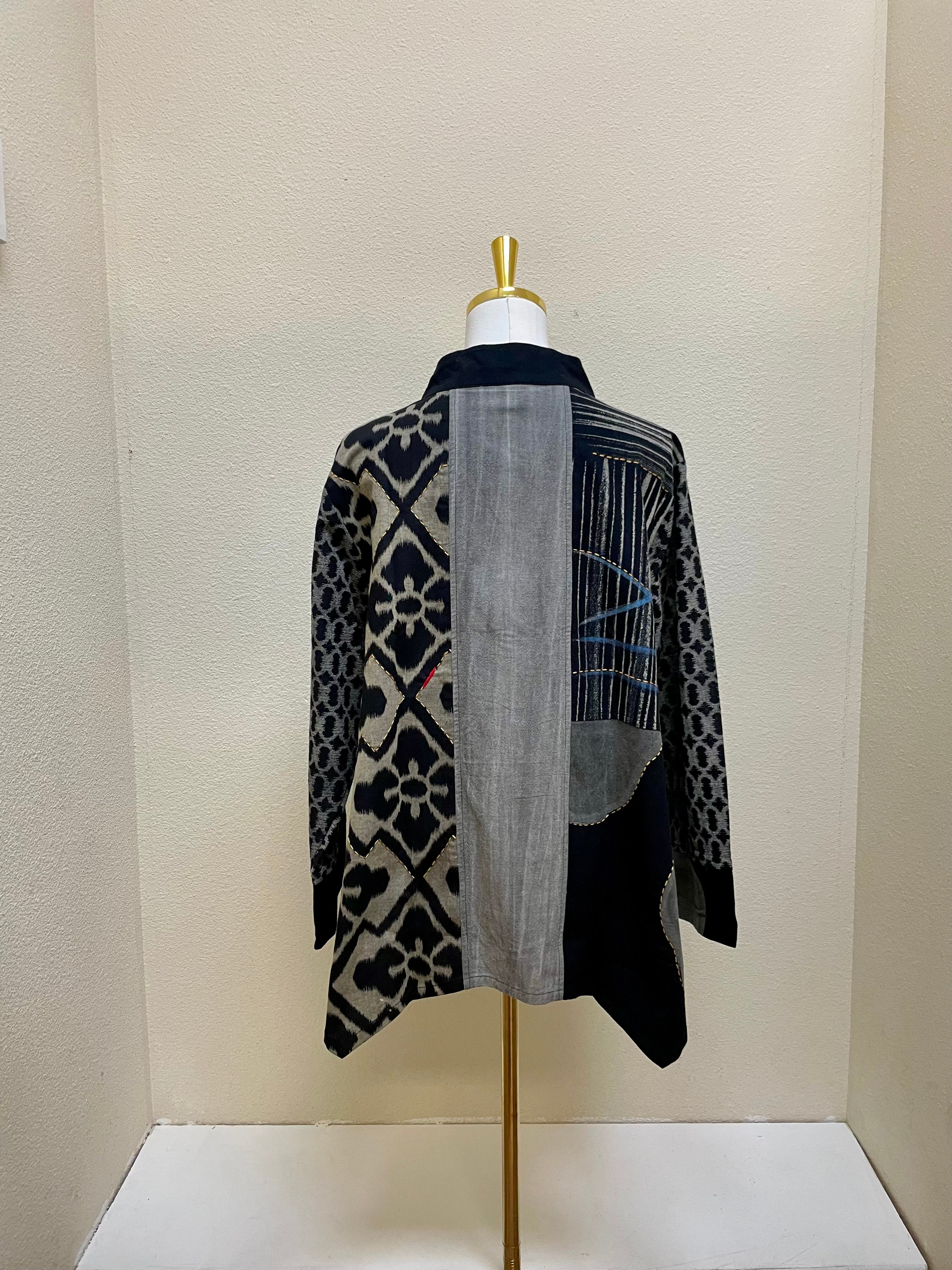 Yaza Kasur Patchwork Jacket - BLACK - BJ-17021