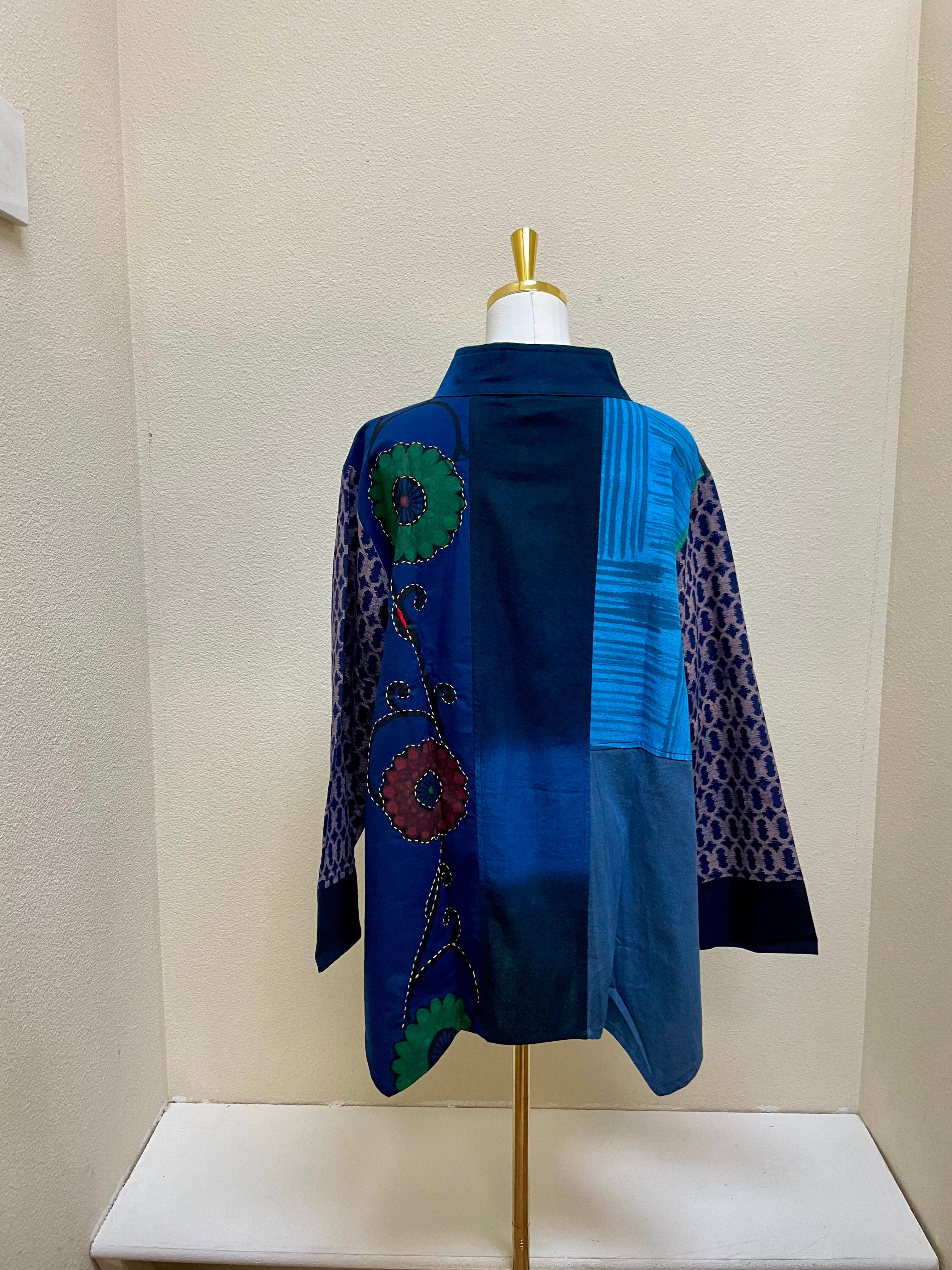 Yaza Kasur Patchwork Jacket - BLUE - BJ-17021