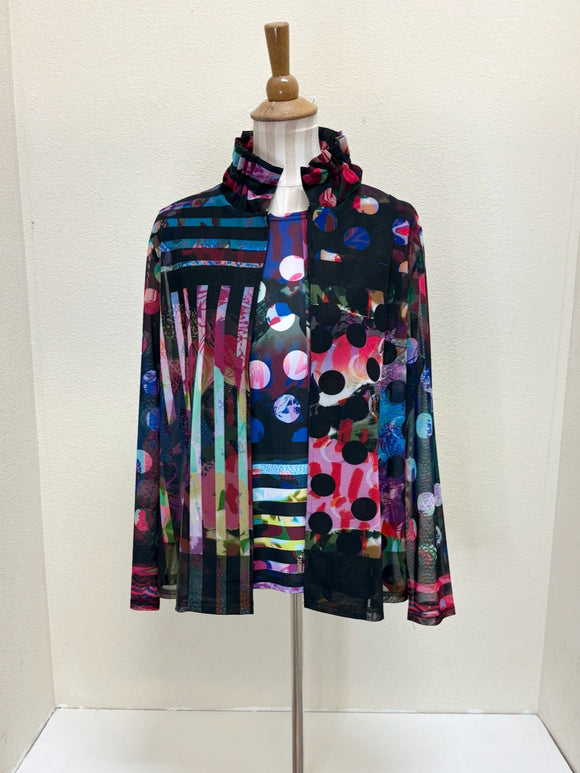 DAMEE DOTS & STRIPES MESH TWIN SET - 31436 - MLT